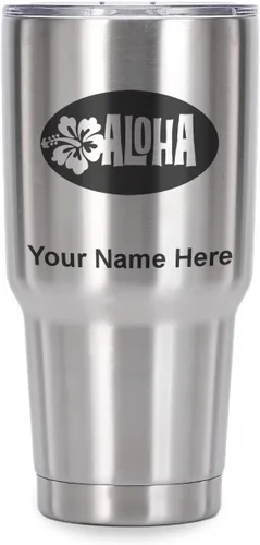 Vista 41 de LaserGram Taza aislada al vacío de 20 onzas, Aloha, grabado personalizado incluido (negro) Engraved Gift, Vacuum Insulated Stainless Steel, Laser