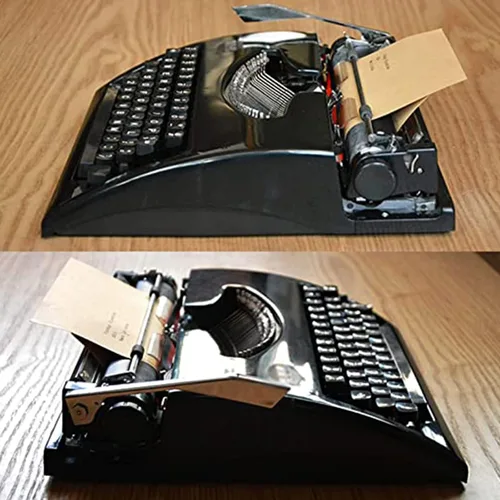 Vista 5 de NOGRAX Machinery - Máquina de escribir inglesa a la antigua, portátil y fácil de usar, juego de cintas rojas y negras, ideal para letras, escritura