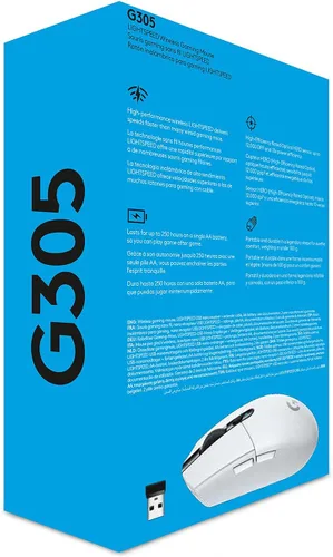 Vista 9 de Logitech G305 Lightspeed Mouse inalámbrico para juegos, sensor Hero 12K, 12,000 DPI, ligero, 6 botones programables, duración de la batería de 250