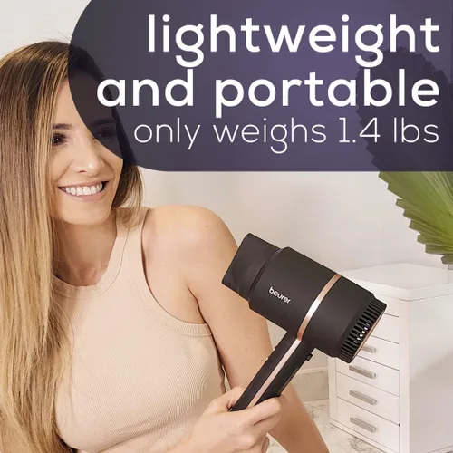 Vista 10 de Beurer HC35 - Secador de pelo compacto de 1500 W, tecnología iónica que reduce el encrespamiento, secador de pelo de viaje ligero y portátil con 4