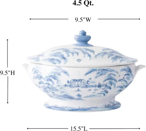 Vista 6 de Juliska Sopera Country Estate con tapa - Azul Delft