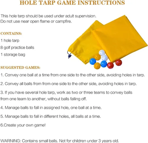 Vista 8 de Sonyabecca Yellow Hole Tarp Team Building Games for Work with 8 Pcs Team Building Ball for Teamwork Group Learning Fun