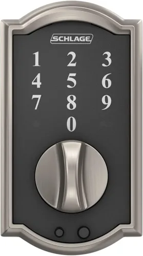 Vista 8 de Schlage BE375 CAM 619 Touch Camelot - Cerradura electrónica de entrada sin llave, níquel satinado (paquete de 6)