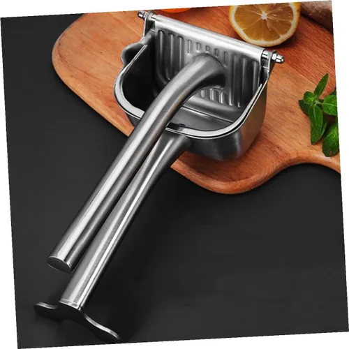 Vista 3 de Exprimidor manual de frutas de acero inoxidable para el hogar y camping, práctico exprimidor de cítricos y mangos, extractor no eléctrico