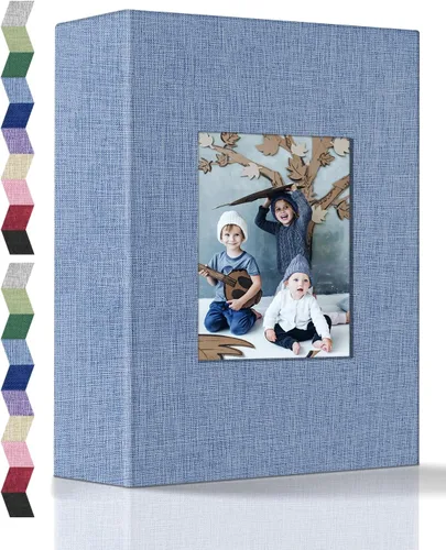 Vista 28 de popotop - Álbum de fotos 4x6 con 100 fotos, libros de fotos con 100 bolsillos verticales, cubierta de lino, álbumes para fotos familiares, de boda
