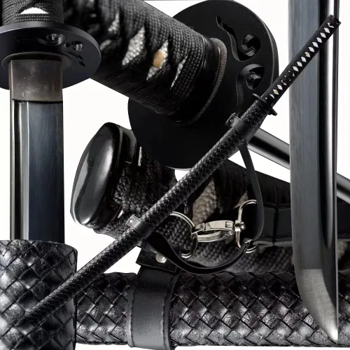 Vista 16 de Espada Katana Tradicional Forjada a Mano con Templado de Calor/Arcilla Verdaderas Katanas de Acero al Carbono 1060/1095 T10, Afilar, Espiga Doble