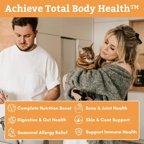 Vista 4 de Wholistic Pet Organics Feline Complete Organic Pumpkin - 4 onzas - Multivitamínico y probiótico en polvo para gatos - Alimento natural para gatos