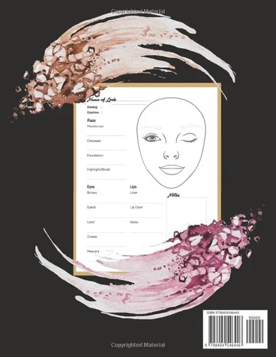 Vista 2 de Makeup Practice Coloring Face Charts and Beauty Product Log Book