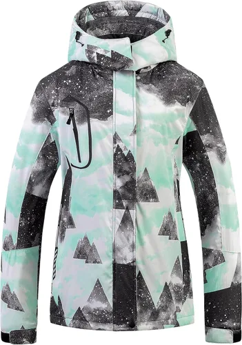 Vista 14 de CREATMO US Chaqueta de Esquí Impermeable de Montaña para Mujeres Resistente al Viento Chaqueta de Snowboard Abrigo Cálido de Invierno Impermeable