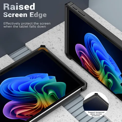 Vista 4 de MoKo - Funda protectora resistente todo en uno para Microsoft Surface Pro de 12 pulgadas lanzada en 2025, con soporte trasero para bolígrafo