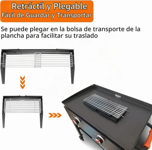 Vista 5 de Juego de Protector de Viento Ajustable y Rejilla de Calentamiento para Parrilla de 22" a 28" con Grasa Trasera, Negro, Metal