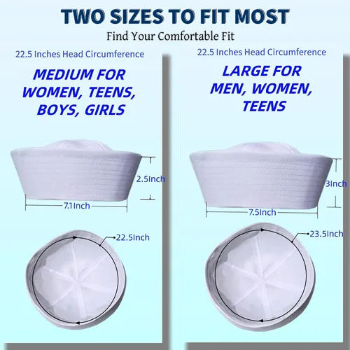 Vista 3 de Sombrero de marinero blanco de Estados Unidos, sombreros de color azul marino para hombres, sombreros de fiesta divertidos, sombrero de yate