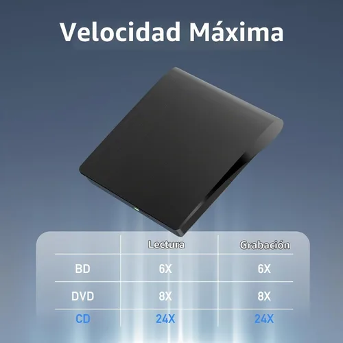 Vista 2 de wintale Blu Ray Burner Externo, USB 3.0 y Tipo-C Unidades Blu-ray externas