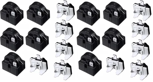 Vista 6 de Kit de relé y sobrecarga para compresor de refrigerador, 5 juegos, arrancadores de refrigerador QP2-4R7 4.7 ohmios 1 pin Relés de arranque PTC