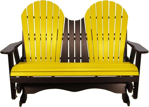 Vista 30 de Silla mecedora Aruba Adirondack de 2 pies, fabricada en Amish, madera de polietileno para exteriores, accesorios de acero inoxidable, fabricada