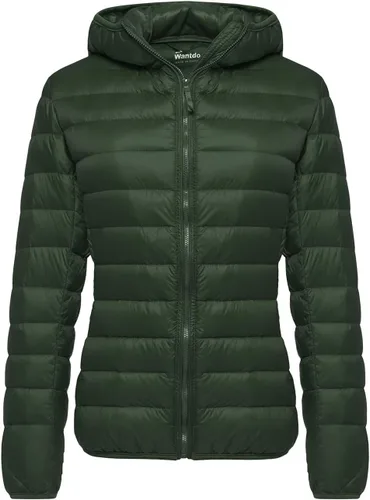 Vista 10 de Wantdo - Chaqueta de plumón corto con capucha para mujer Beige