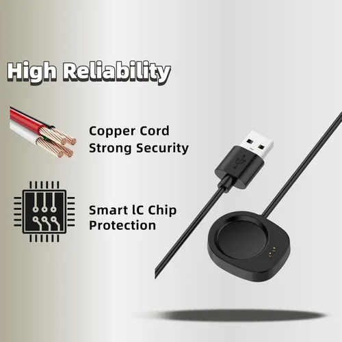 Vista 4 de Cargador de cable USB de repuesto para Amazfit T-Rex 3 Balance 2 Helio Strap Universal Watch Charging Dock Stand 3.3ft