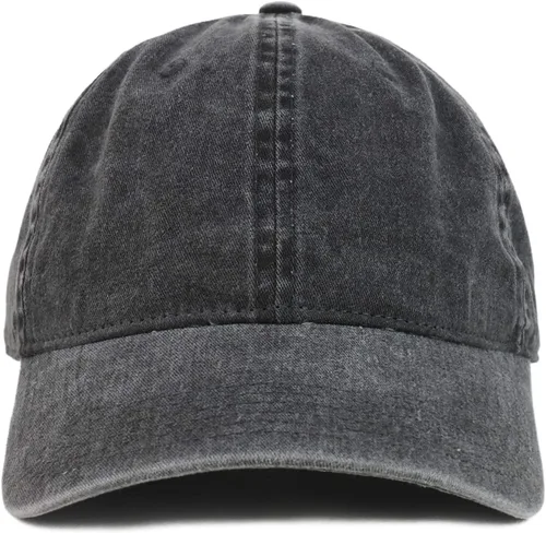 Vista 2 de Gorra de béisbol no estructurada teñida con pigmento de algodón lavado grande grande XXL