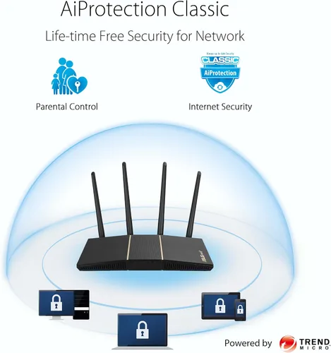 Vista 16 de [Usado] ASUS Router AX3000 WiFi 6 (RT-AX57) - Router de Internet inalámbrico Gigabit de doble banda, juegos y transmisión, compatible con AiMesh