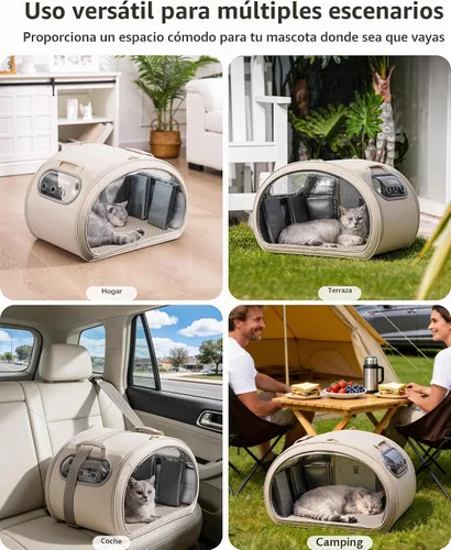 Vista 8 de Pecute Casa de refrigeración para gatos, con alfombrilla de refrigeración para perros pequeños, cama interior para gatos con aislamiento y 6 bolsas