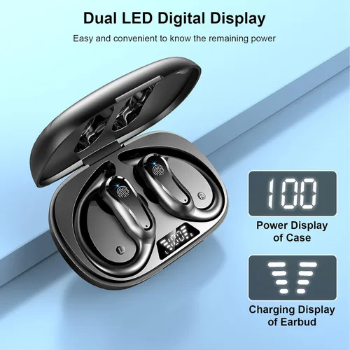 Vista 2 de Auriculares para Xiaomi Redmi Note 9 Pro Max Bluetooth 5.1 con pantalla digital LED dual 42 horas de reproducción, IP7 impermeable auriculares