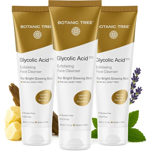 Vista 8 de Botanic Tree Kombucha & ácido glicólico exfoliante lavado facial para piel envejecida - Limpiador facial para mujeres - Efectos de lipofilling