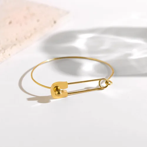 Vista 7 de AILUOR Pulsera de gancho de seguridad de moda, estilo vintage punk clásico simple amor pulsera joyería unisex