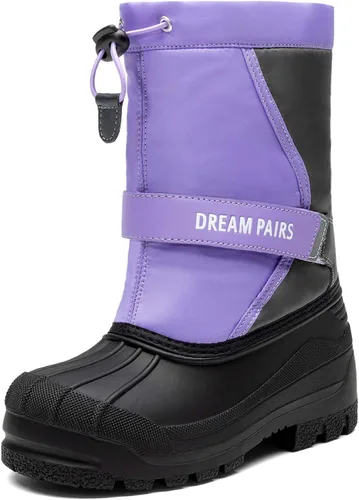 Vista 15 de DREAM PAIRS - Botas de nieve para invierno, resistentes al agua, a media pantorrilla, para niños y niñas pequeños y grandes Negro