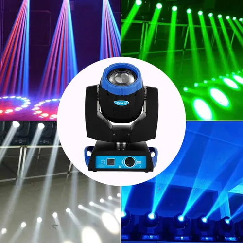 Vista 6 de 230W 7R Zoom Cabeza Móvil Haz Sharpy Luz 8 Prisma Estroboscópico DMX 16Ch Fiesta Azul