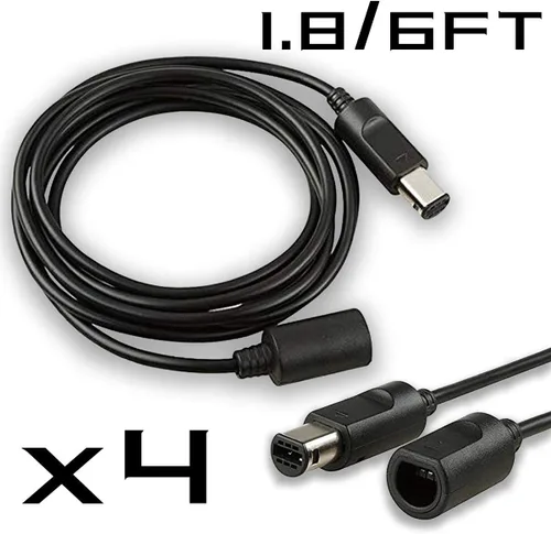 Vista 6 de 4 controladores para Gamecube con 4 cables de extensión y adaptador USB de 4 puertos para Switch PC consola Wii U BPOS