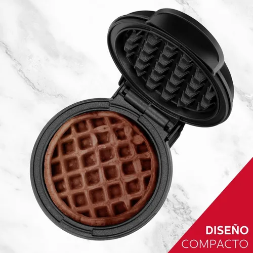 Vista 6 de Holstein Housewares - gofrera antiadherente personal, color negro – gofres de 4 pulgadas en minutos