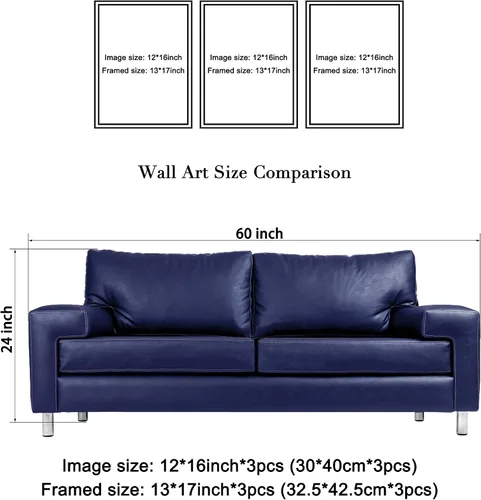Vista 6 de Wieco Art Arte de pared enmarcado, arte de pared de árbol de nube, impresión HD de pinturas al óleo, paisaje, impresiones en lienzo para decoración