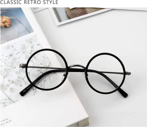 Vista 5 de BESTUM - Gafas redondas para mujer, lentes transparentes, diseño retro
