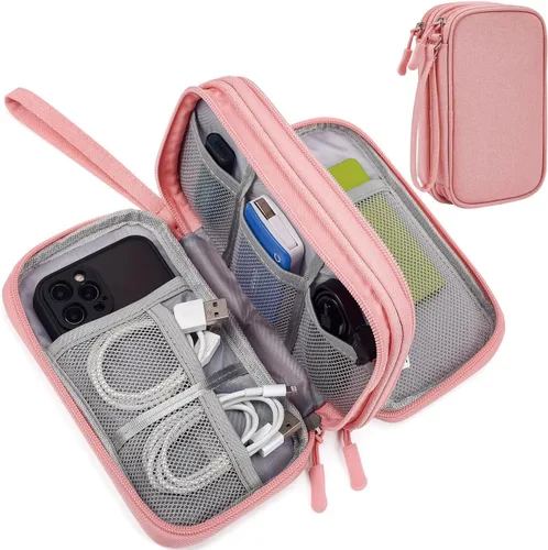 Vista 18 de CAAORDKSO Bolsa Organizadora de Electrónicos para Viaje, Estuche Pequeño Organizador de Cables Impermeable, Bolsa de Accesorios, Estuche Electrónico