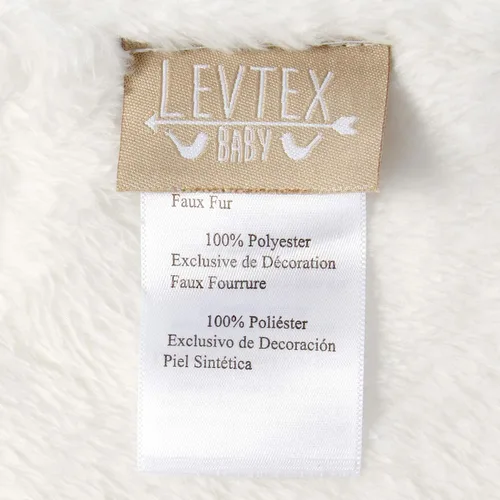 Vista 3 de Levtex Baby - Manta de felpa de búho nocturno - Búho bordado y apliques con ribete RIC Rac - Owl Love You Forever - Gris, bronceado y crema
