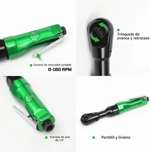 Vista 4 de DYNAMIC POWER Kit de llave de trinquete neumática profesional de 1/2