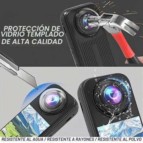 Vista 4 de Insta 360 X4 Air Premium - Protectores de lente de vidrio templado para accesorios de aire Insta360 X4 (vidrio óptico)