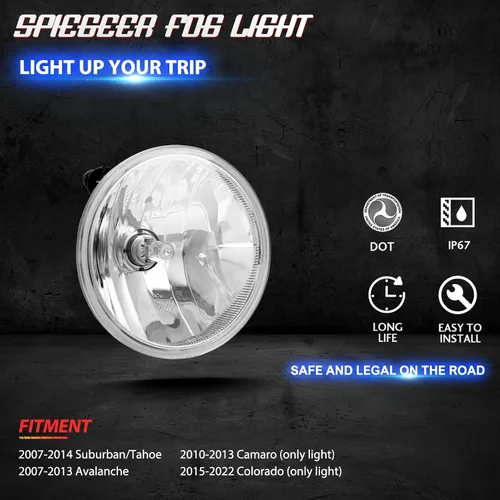 Vista 3 de Conjunto de luces antiniebla para Chevy Suburban/Tahoe 2007, 2008, 2009, 2010, 2011, 2012, 2013, 2014, kit de repuesto para Avalancha 2007-2013