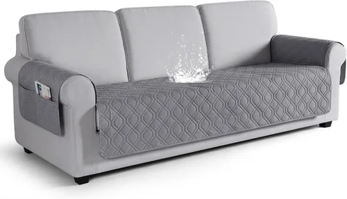Vista 14 de VANSOFY Funda para Sofá, Fundas de Sofá Impermeables Lavables Forro Protector de Muebles Fundas de Asiento de Sofá Antideslizantes para Perros, Negro