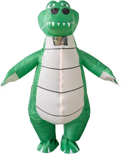 Vista 2 de Disfraz inflable de cocodrilo divertido para adultos