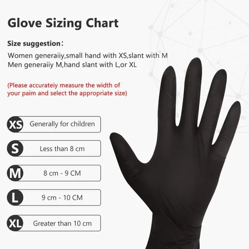 Vista 7 de Nitrile Disposable Gloves Pack of 100, Latex Free Safety Working Gloves for Food Handle or Industrial Use