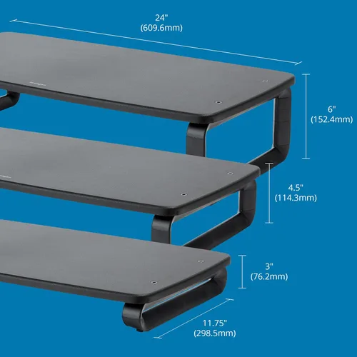 Vista 5 de Kensington SmartFit - Soporte extra ancho para monitor, altura ajustable, diseño ergonómico (K52797WW), color negro