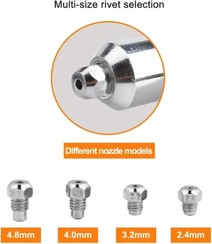 Vista 6 de Kit de adaptador de pistola de remache LSLANSOON con mango de agarre, accesorio de taladro para remache, herramienta manual de inserción de tuerca