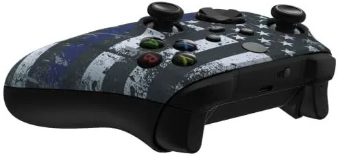 Vista 5 de Custom Modded Rapid Fire Controller for Xbox Compatible with All Shooter Games Blue Line Flag