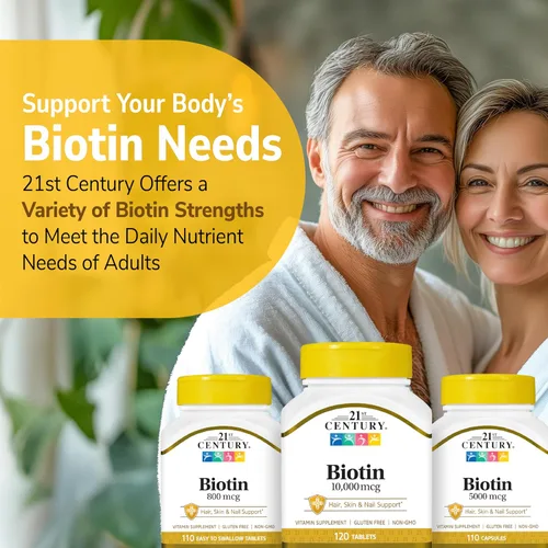Vista 7 de 21st Century Tabletas de biotina, 10,000 mcg, sin sabor 120