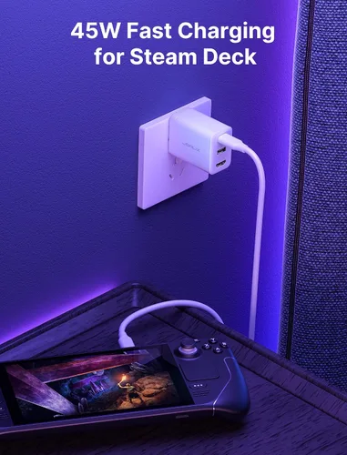 Vista 2 de JSAUX - Base de carga de 45 W para cubierta de vapor estación de acoplamiento de 3 puertos USB-CUSB-A4K HDMI con cable USB C 31 de 33 pies adaptador