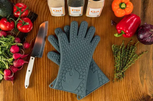 Vista 6 de Jolly Green Products Ekogrips - Guantes de barbacoa resistentes al calor para cocinar y manipular carne, guantes de horno de cocina, accesorio