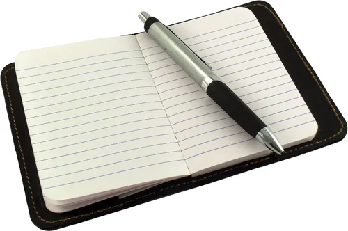 Vista 3 de Cuaderno de bolsillo de piel, rellenable - Mini cubierta para composición - Se ajusta a los tamaños estándar 4,5 x 3,25 pulgadas - Mini cuaderno