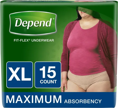 Vista 23 de Depend Ropa interior desechable de protección fresca Pretina femenina Estilo pequeño, 47915, máximo, 38 Ct