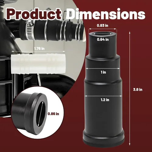 Vista 3 de Kit de conector de lavavajillas para triturador de basura – Piezas de repuesto compatibles con la eliminación de basura Insinkerator Adaptador